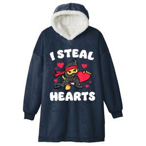 I Steal Hearts Ninja Valentines Day Hooded Wearable Blanket