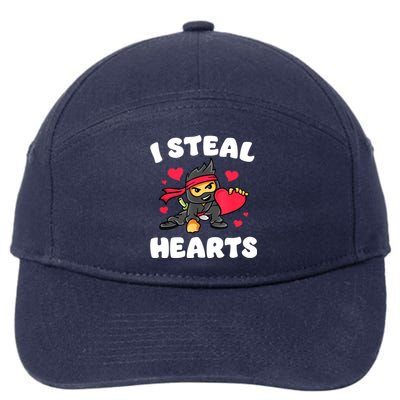 I Steal Hearts Ninja Valentines Day 7-Panel Snapback Hat