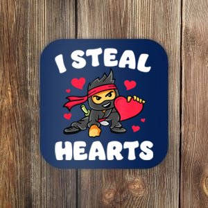 I Steal Hearts Ninja Valentines Day Coaster