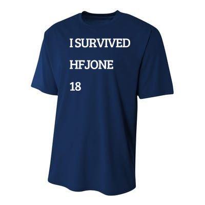 I Survive Hfjone 18 Youth Performance Sprint T-Shirt