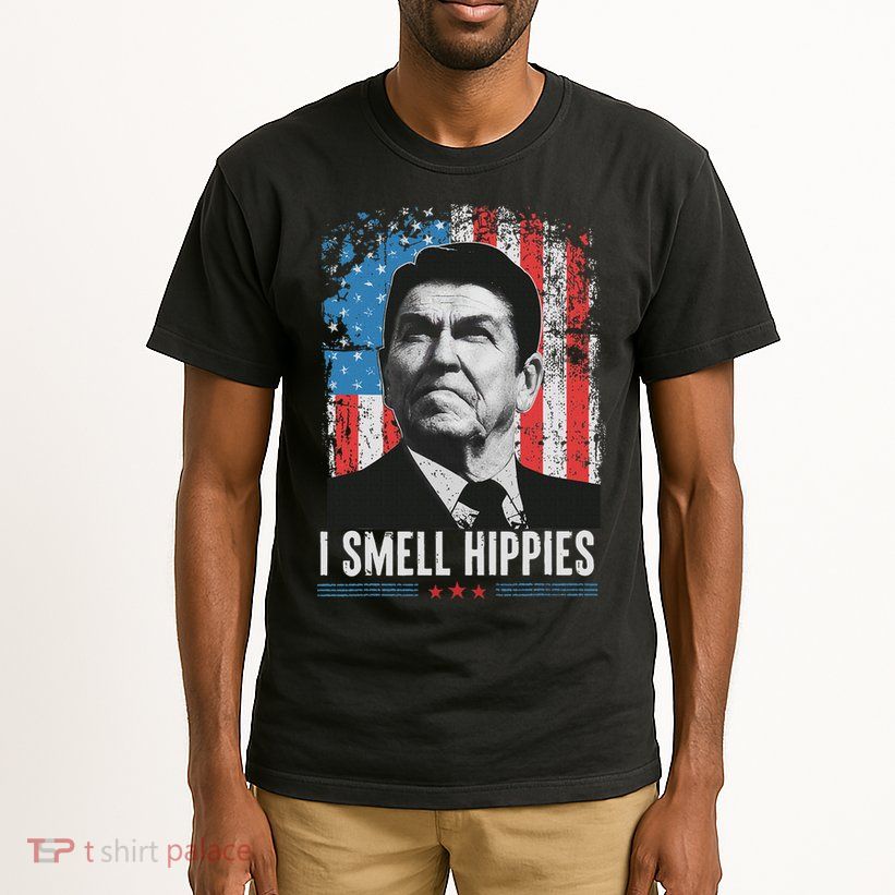 I Smell Hippies Retro American Flag Patriotic 4th Of July Tall T-Shirt