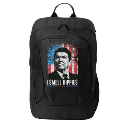 I Smell Hippies Retro American Flag Patriotic 4th Of July City Backpack