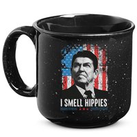 I Smell Hippies Retro American Flag Patriotic 4th Of July 15oz Campfire Ceramic Mug