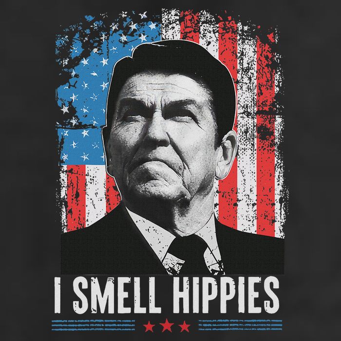 I Smell Hippies Retro American Flag Patriotic 4th Of July 15oz Campfire Ceramic Mug