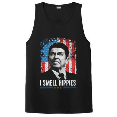 I Smell Hippies Retro American Flag Patriotic 4th Of July PosiCharge Competitor Tank