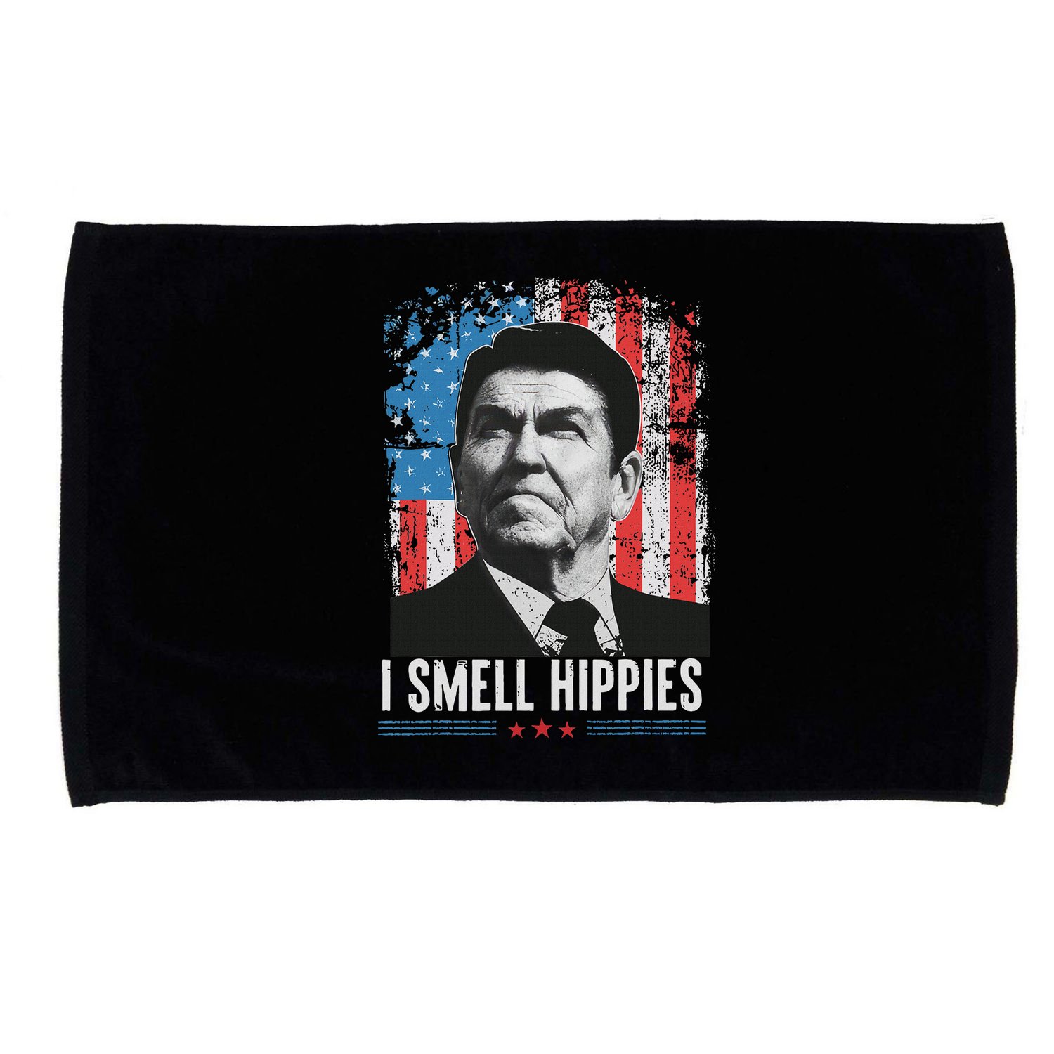 I Smell Hippies Retro American Flag Patriotic 4th Of July Microfiber Hand Towel