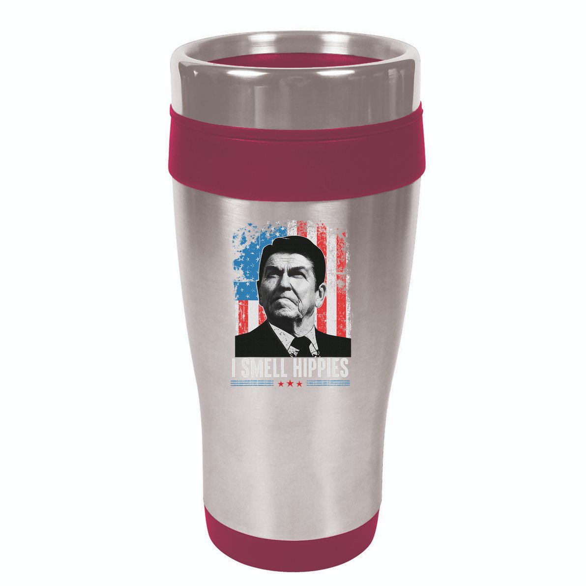 I Smell Hippies Retro American Flag Patriotic 4th Of July 16oz Travel Tumbler