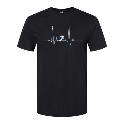 Ice Skiing Heartbeat Winter Skier Snow Shredding Slopes Great Gift Softstyle® CVC T-Shirt