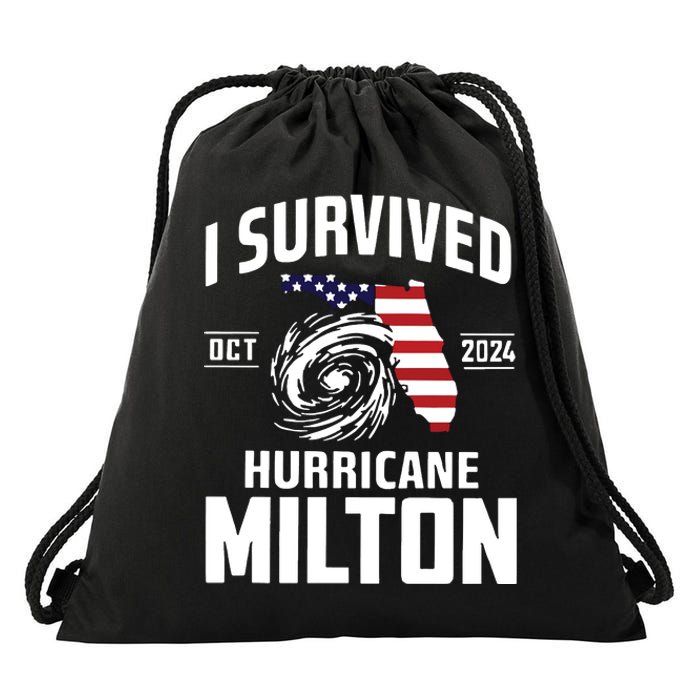 I Survived Hurricane Milton 2024 Hurricane Milton Survivor Drawstring Bag