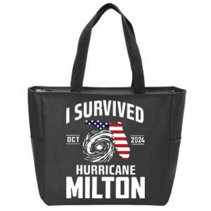 I Survived Hurricane Milton 2024 Hurricane Milton Survivor Zip Tote Bag