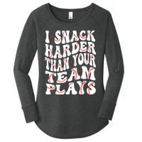 I Snack Harder Than Your Team Plays Softball Baseball Saying Women's Perfect Tri Tunic Long Sleeve Shirt