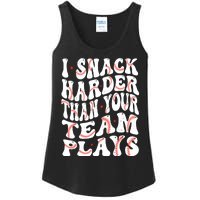 I Snack Harder Than Your Team Plays Softball Baseball Saying Ladies Essential Tank