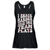 I Snack Harder Than Your Team Plays Softball Baseball Saying Ladies Essential Flowy Tank