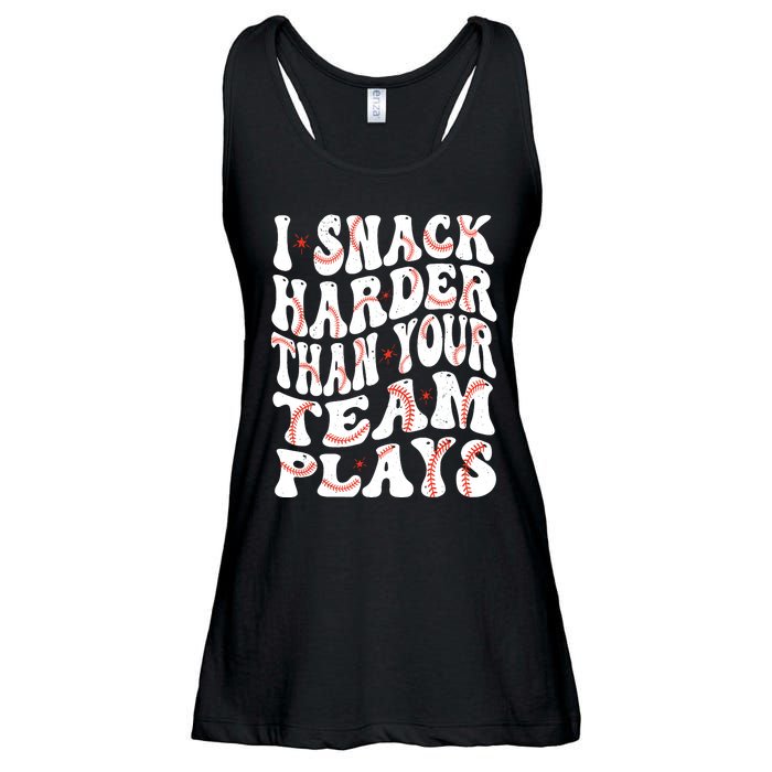 I Snack Harder Than Your Team Plays Softball Baseball Saying Ladies Essential Flowy Tank