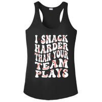 I Snack Harder Than Your Team Plays Softball Baseball Saying Ladies PosiCharge Competitor Racerback Tank