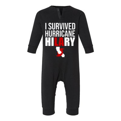 I Survived Hurricane Hilary California LA Infant Fleece One Piece