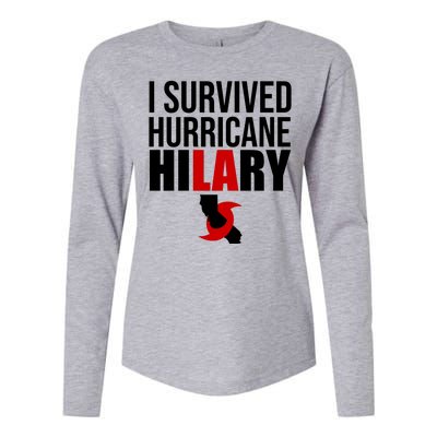 I Survived Hurricane Hilary California LA Womens Cotton Relaxed Long Sleeve T-Shirt