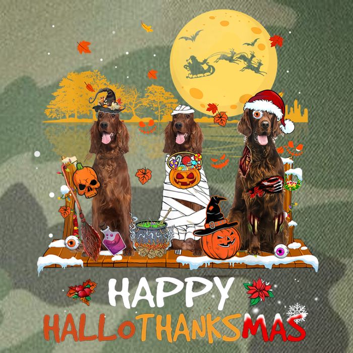 Irish Setter Happy Hallothanksmas Halloween Thanksgiving Legacy Tie Dye Trucker Hat