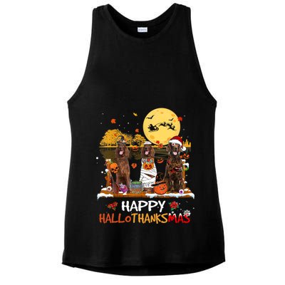 Irish Setter Happy Hallothanksmas Halloween Thanksgiving Ladies PosiCharge Tri-Blend Wicking Tank
