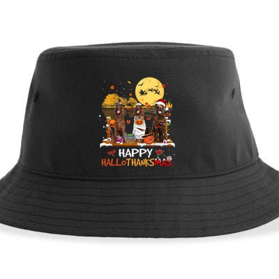 Irish Setter Happy Hallothanksmas Halloween Thanksgiving Sustainable Bucket Hat