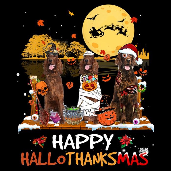 Irish Setter Happy Hallothanksmas Halloween Thanksgiving Visor