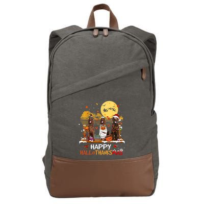 Irish Setter Happy Hallothanksmas Halloween Thanksgiving Cotton Canvas Backpack