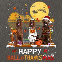 Irish Setter Happy Hallothanksmas Halloween Thanksgiving Cotton Canvas Backpack