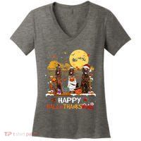 Irish Setter Happy Hallothanksmas Halloween Thanksgiving Women's V-Neck T-Shirt
