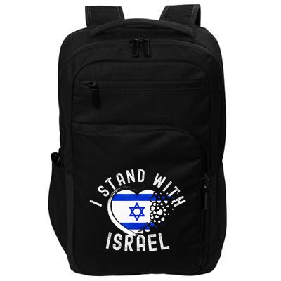 I Support Israel I Stand With Israel Heart Israeli Flag Impact Tech Backpack