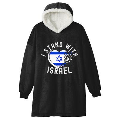 I Support Israel I Stand With Israel Heart Israeli Flag Hooded Wearable Blanket
