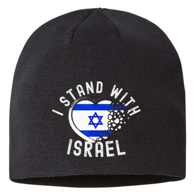 I Support Israel I Stand With Israel Heart Israeli Flag Sustainable Beanie