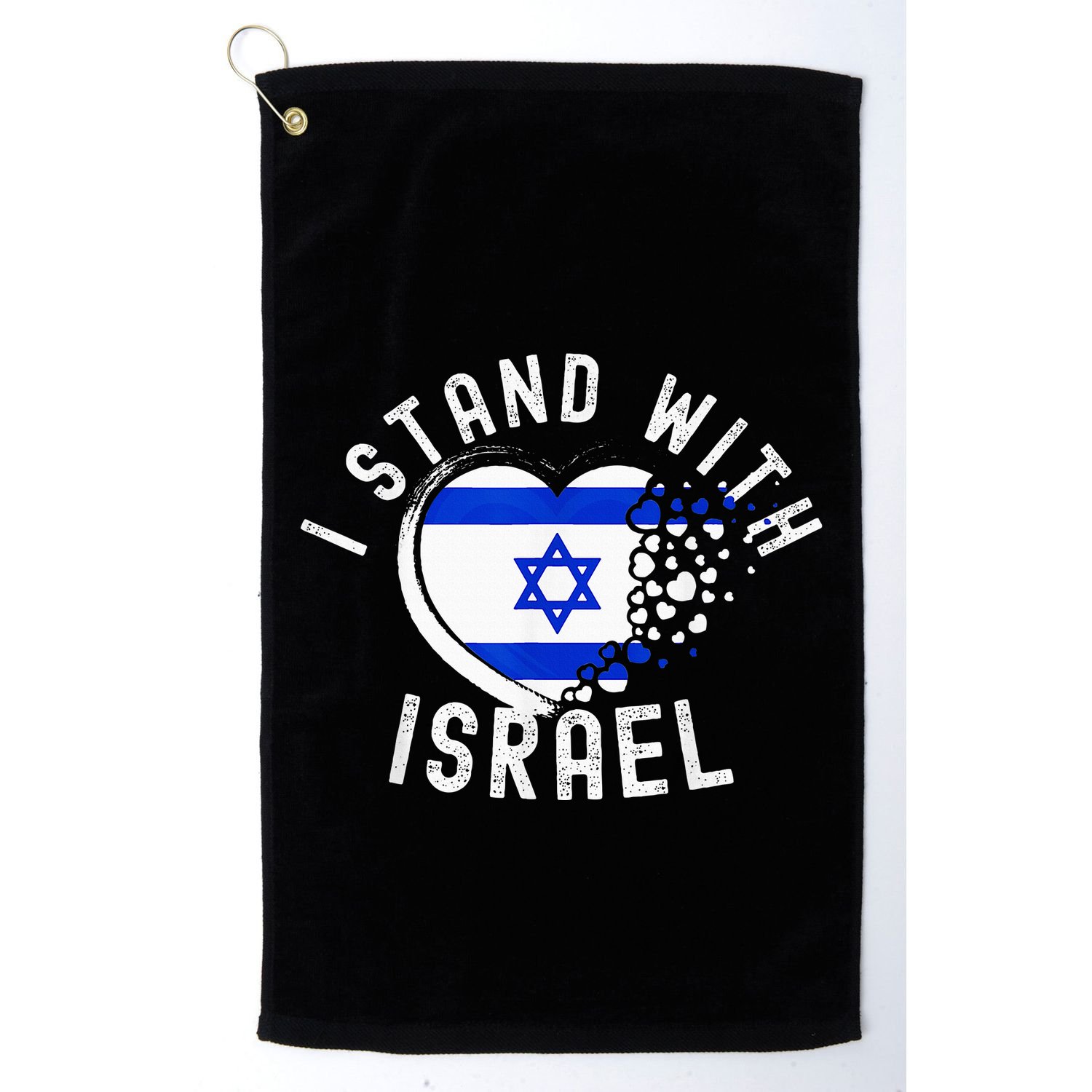 I Support Israel I Stand With Israel Heart Israeli Flag Golf Towel