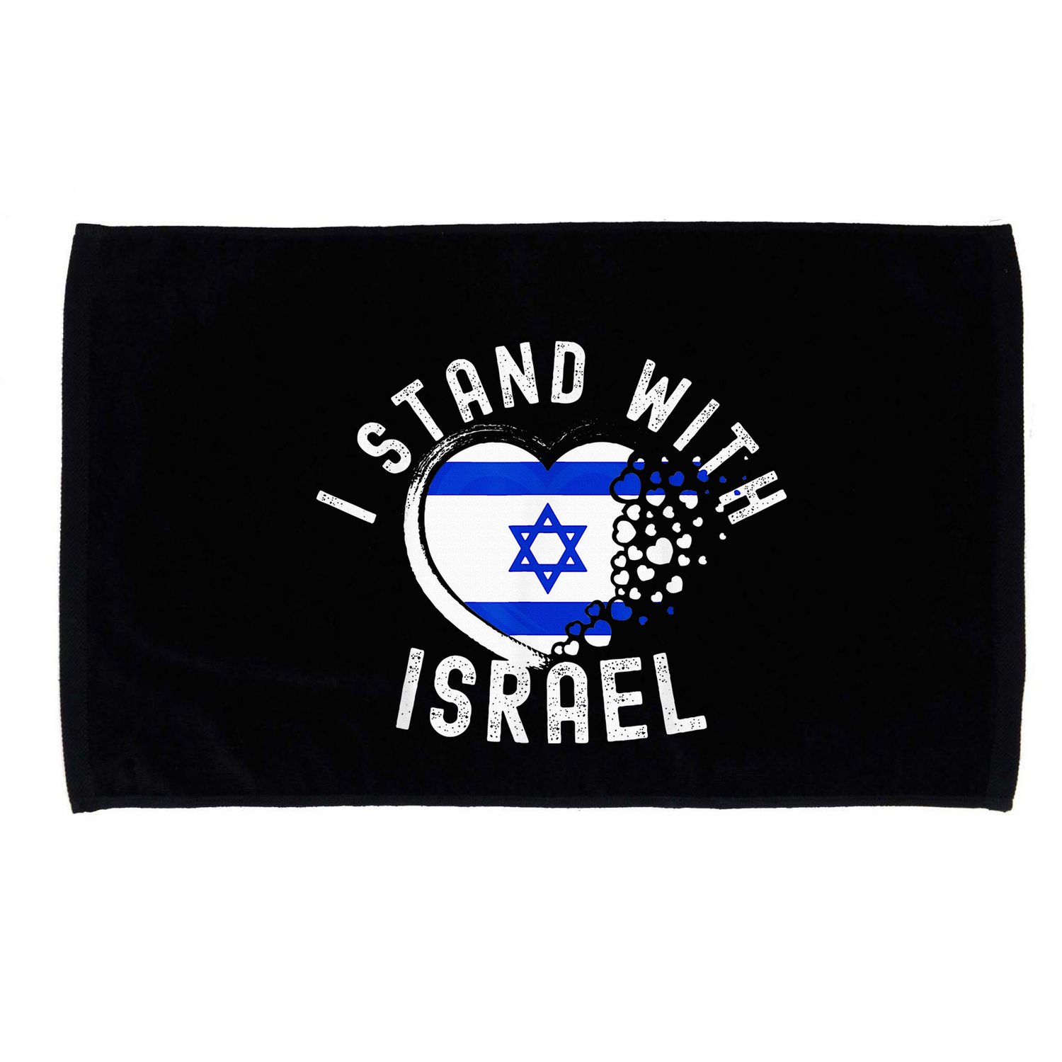 I Support Israel I Stand With Israel Heart Israeli Flag Microfiber Hand Towel