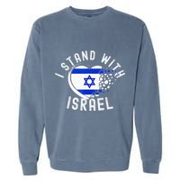 I Support Israel I Stand With Israel Heart Israeli Flag Garment-Dyed Sweatshirt