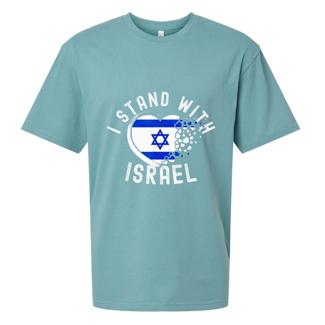 I Support Israel I Stand With Israel Heart Israeli Flag Sueded Cloud Jersey T-Shirt
