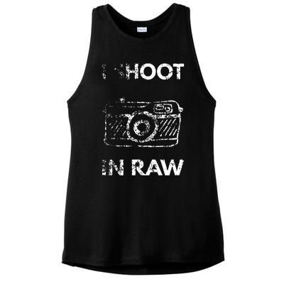 I Shoot In RAW Photographer Ladies PosiCharge Tri-Blend Wicking Tank