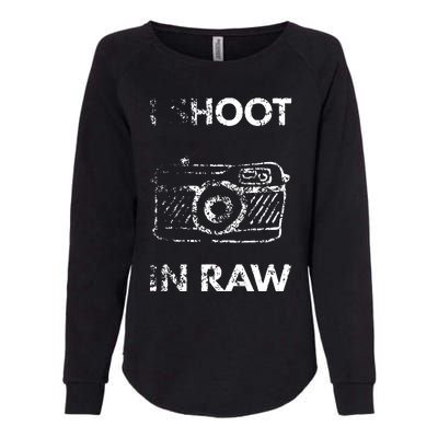 I Shoot In RAW Photographer Womens California Wash Sweatshirt