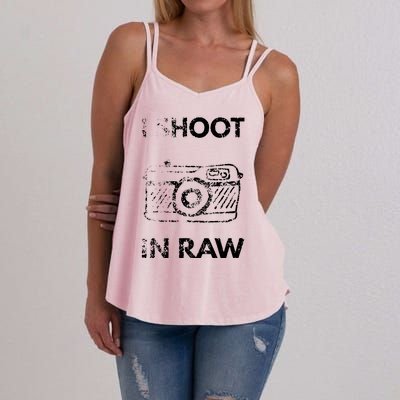 I Shoot In RAW Photographer Women's Strappy Tank