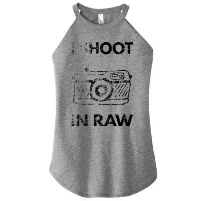 I Shoot In RAW Photographer Women’s Perfect Tri Rocker Tank