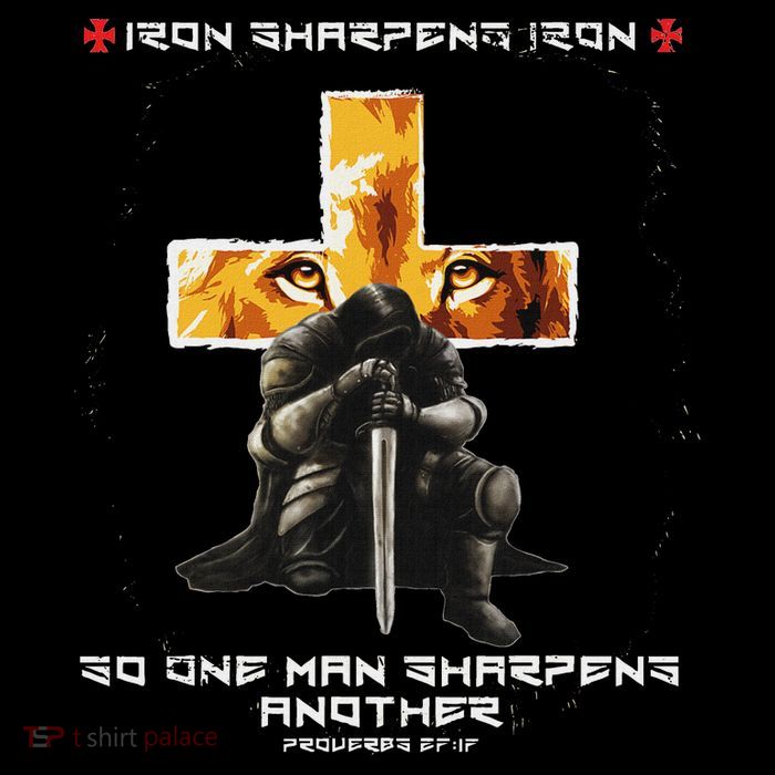 Iron Sharpens Iron Christian Scripture Crosses Lion Graphic Flat Bill Trucker Hat