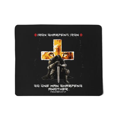 Iron Sharpens Iron Christian Scripture Crosses Lion Graphic Mousepad