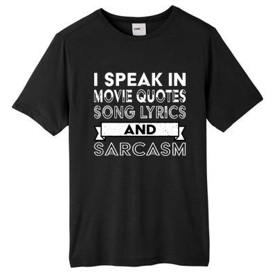 I Speak In Movie Quotes Song Lyric & Sarcasm Funny Vintage Tall Fusion ChromaSoft Performance T-Shirt