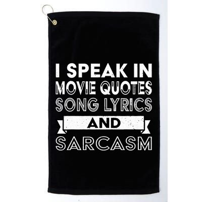 I Speak In Movie Quotes Song Lyric & Sarcasm Funny Vintage Golf Towel