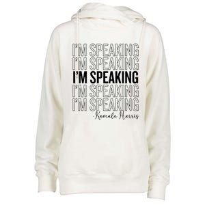 IM Speaking Iconic Kamala Harris 2024 For President Meaningful Gift Womens Funnel Neck Pullover Hood