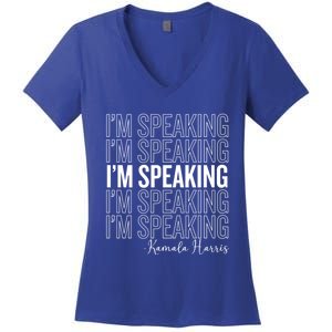 IM Speaking Iconic Kamala Harris 2024 For President Meaningful Gift Women's V-Neck T-Shirt