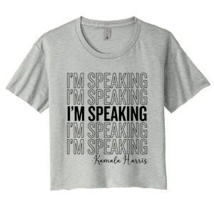 IM Speaking Iconic Kamala Harris 2024 For President Meaningful Gift Women's Crop Top Tee