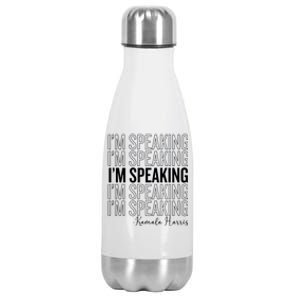 IM Speaking Iconic Kamala Harris 2024 For President Meaningful Gift Stainless Steel Insulated Water Bottle