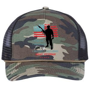 I Served I Sacrificed I Regret Nothing Army Veteran Cute Gift Retro Rope Trucker Hat Cap