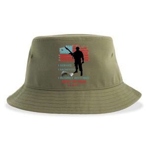 I Served I Sacrificed I Regret Nothing Army Veteran Cute Gift Sustainable Bucket Hat