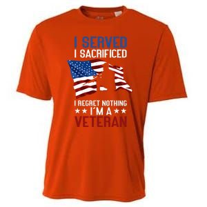 I Served I Sacrificed I Regret Nothing I'm A Veteran Cute Gift Cooling Performance Crew T-Shirt